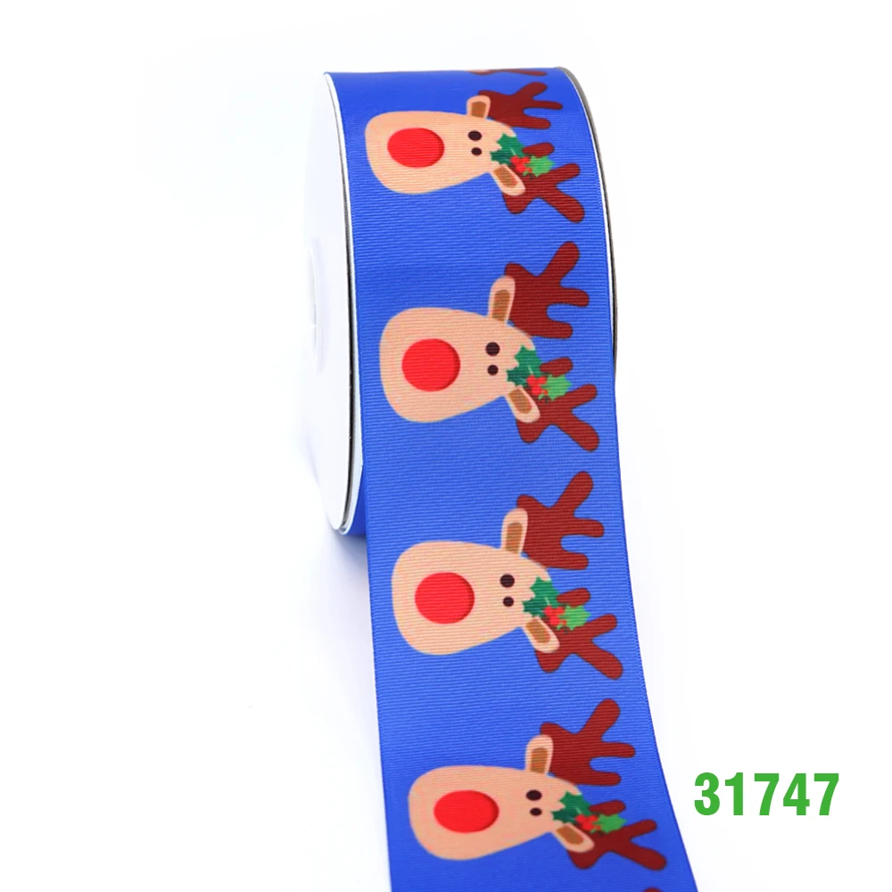 31747 50 ярдов в Размер Рождественская лента напечатанная grosgrain лента 31697 - Цвет: 31747