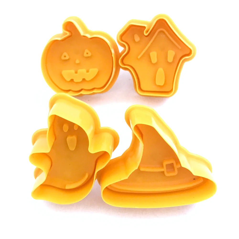 Новые 4 шт Хэллоуин печенье штамп плесень 3D плунжера резак DIY формы для выпечки