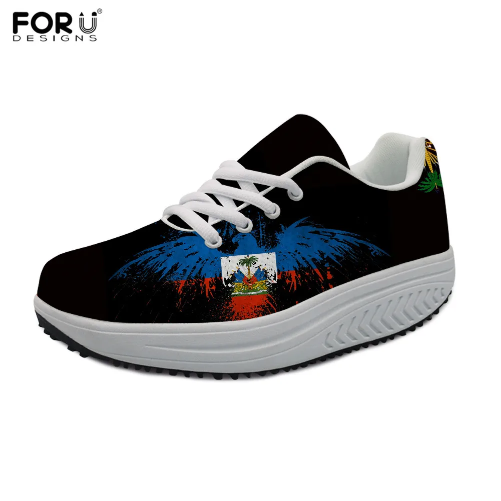 

Кроссовки FORUDESIGNS женские на платформе, модные повседневные сникерсы с принтом в виде флага надписью Hati, обувь для девушек, стройнящая обувь ...