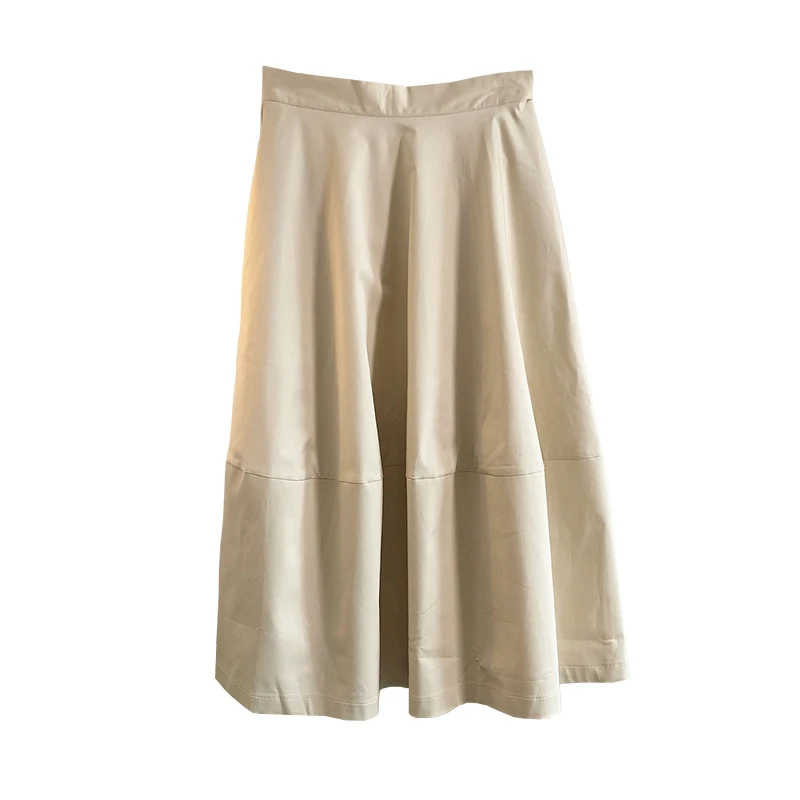 

GVUW 2021 New Spring Summer Fashion Casual Temperament High Waist Pompous A-line Large Medium Length Skirt Women SL092