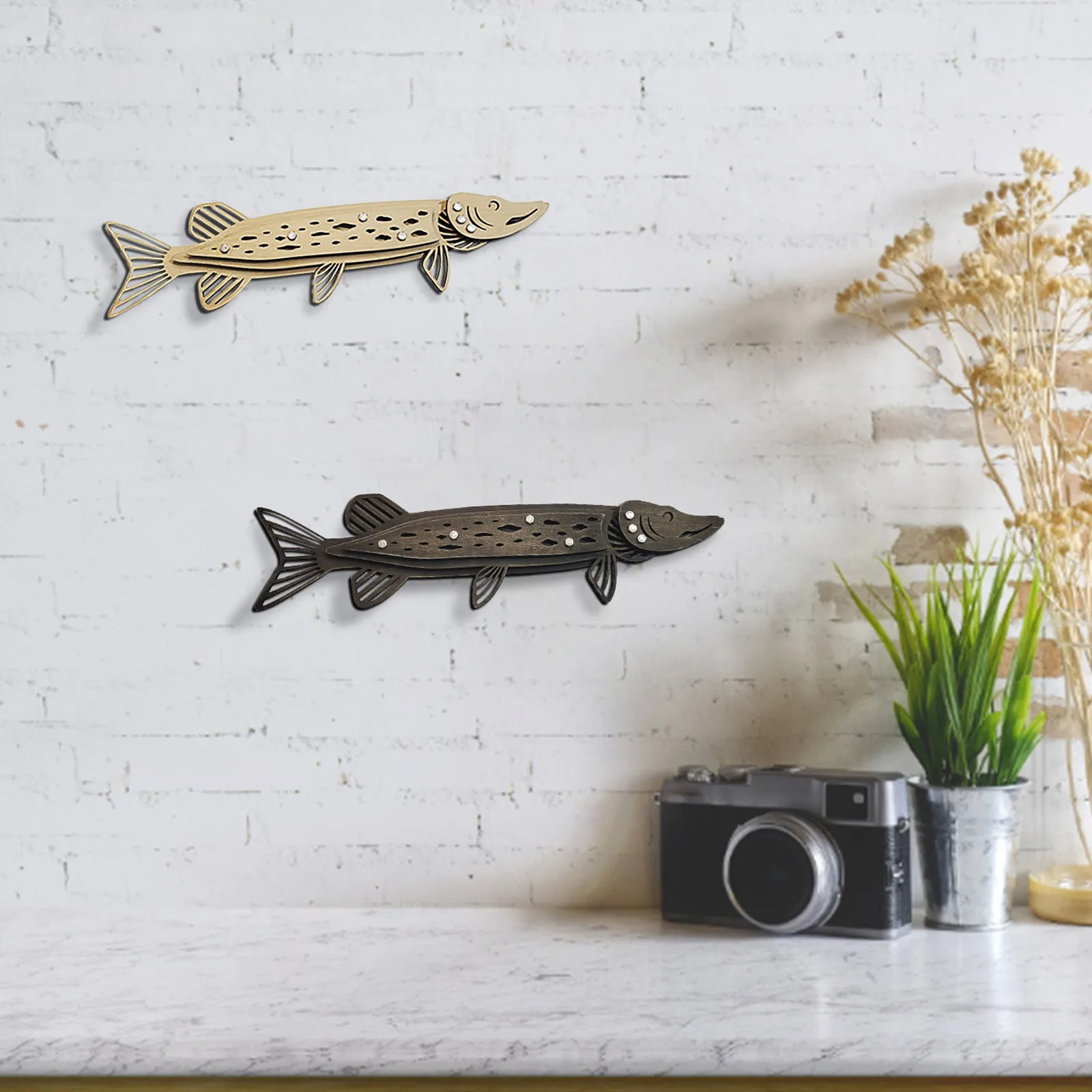 2021 новые деревянные рыбы подвесной светильник Творческий Стерео строительство