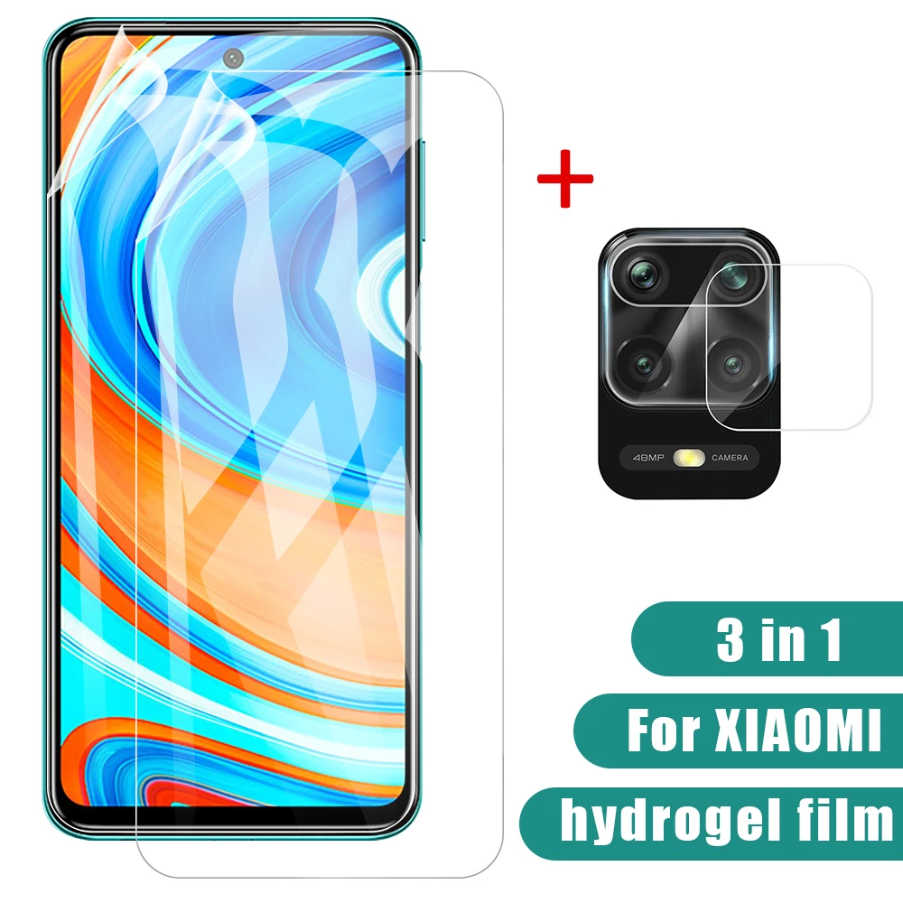 Гидрогелевая пленка 3 в 1 для Xiaomi Redmi Note 9S 9 Pro 9Pro Note9 Max Защитное стекло объектива