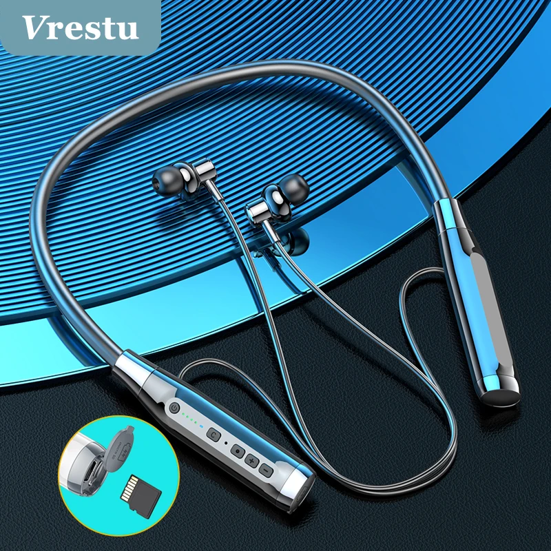 

100 Hours Endurance Wireless Headphone Bass Neckband Sport Earphones with Mic Stereo Neck-mounted Fone De Ouvido Headset TF Card