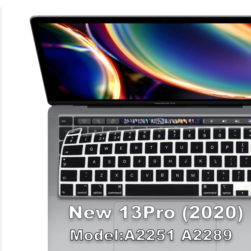 Русская клавиатура для A2289 A2251 macbook pro13 2020, Защитная пленка для ноутбука, 13-дюймовая силиконовая крышка для клавиатуры, французский и испанский - изображение