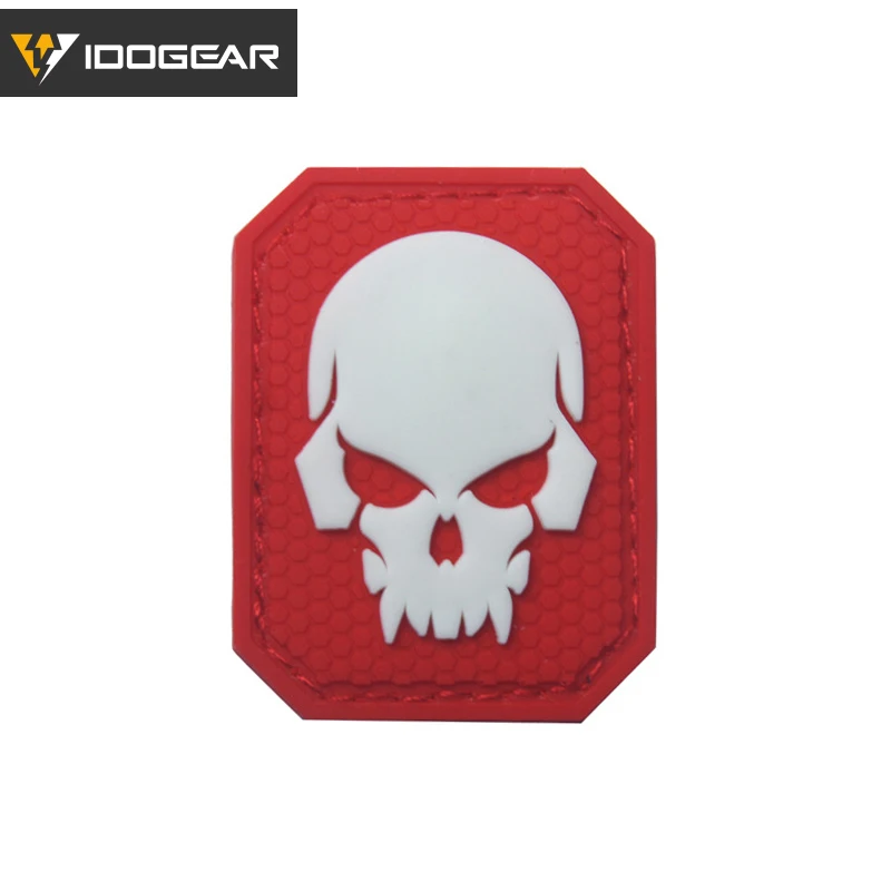 IDO GEAR люминесцентный ПВХ череп боевой патч значки военный страйкбол тактическое
