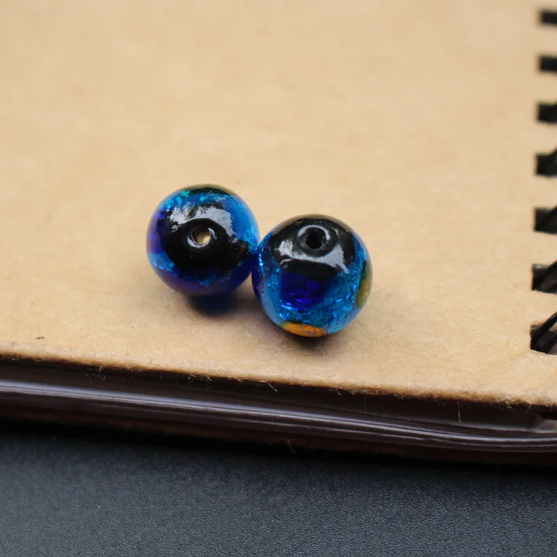 Стеклянные бусины 12 мм в форме лампворк спиральные круглые цвета морского