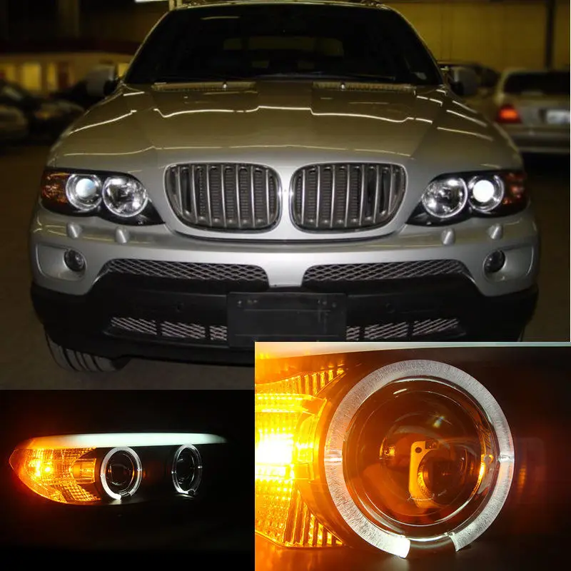 Для BMW X5 E53 2003 2004 2005 2006 Автомобильный светодиодный DRL и Биксеноновая
