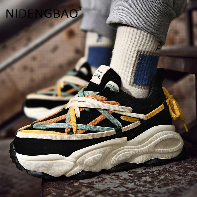 Fashion Unisex Platform Shoes 2021 Men Women Chunky Sneakers Street Style Heighten Breathable Luxury Outdoor Running Sports Shoe