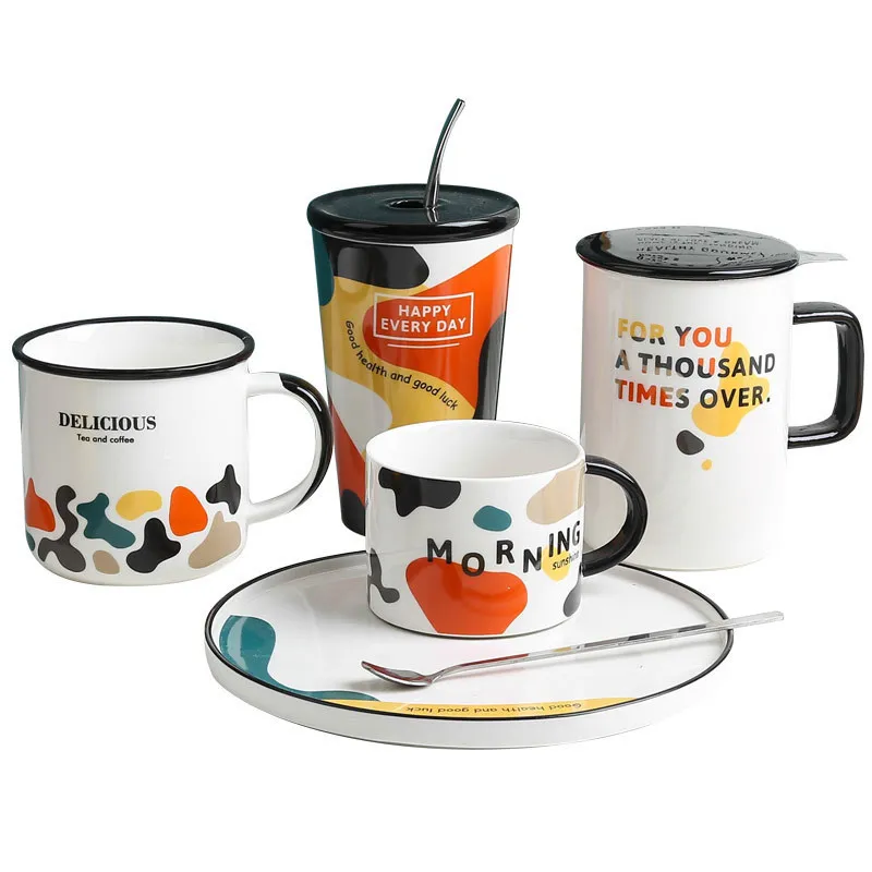 Креативный набор кофейных чашек с блюдцем керамическая чашка для завтрака