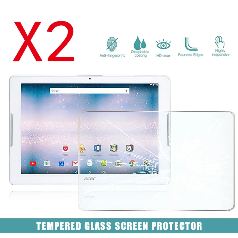 2Pcs Tablet Tempered Glass Screen Protector Cover for Acer Iconia One 10 B3-A30  Anti-Scratch Tablet Computer Tempered Film