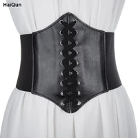 corset wide pu leather slimming body belts for women elastic high waist ceinture cummerbunds strap shaping girdle sexy underbust
