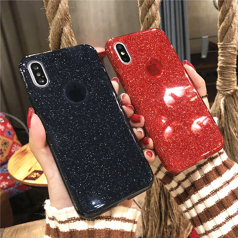 Блестящий чехол NJIEER для iPhone X 11 Pro XS MAX XR блестящий iphone 7 8 6 6S Plus милый женский