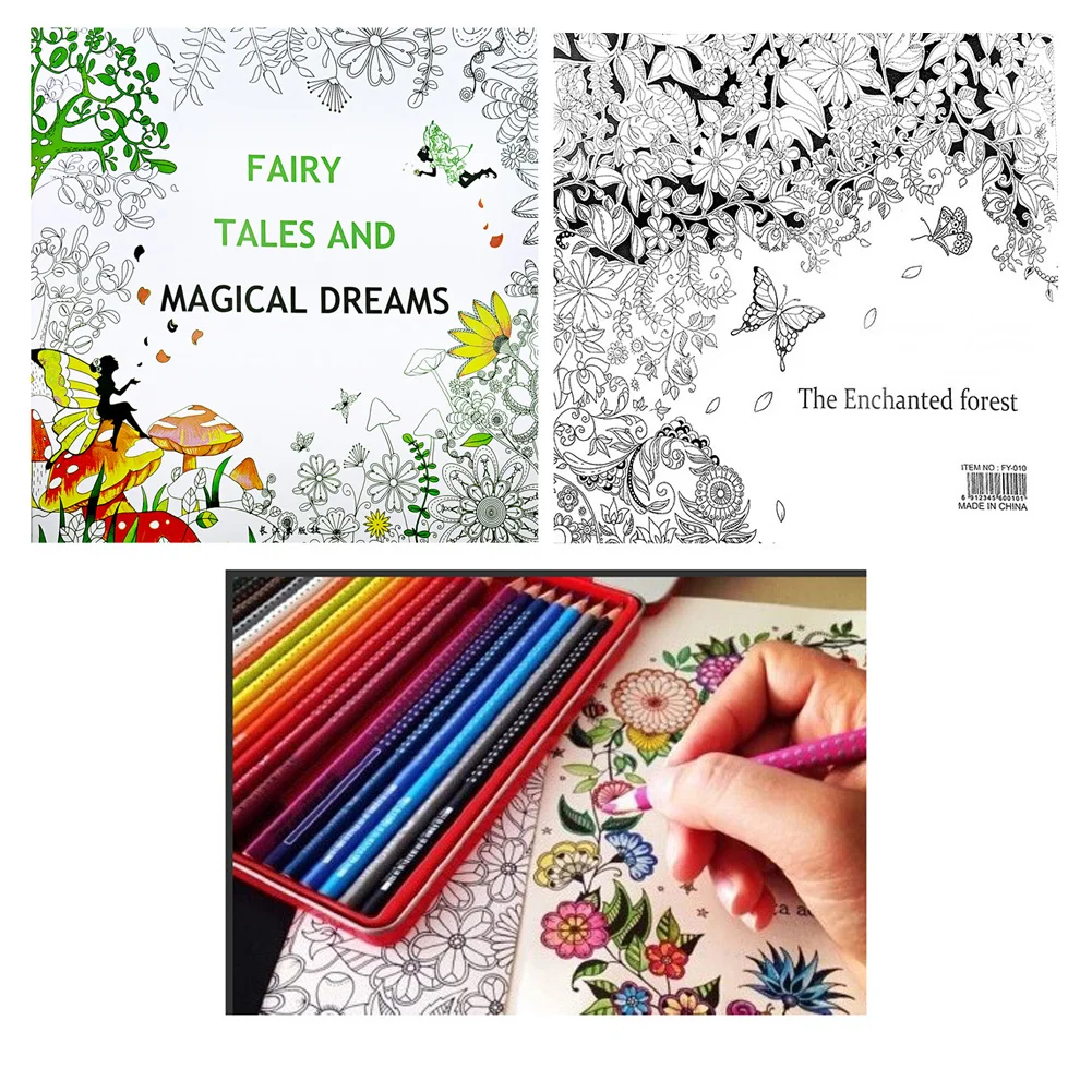 

2021 New 25*25CM Fairy Tales And Magical Dreams Children Adult Graffiti Coloring Book