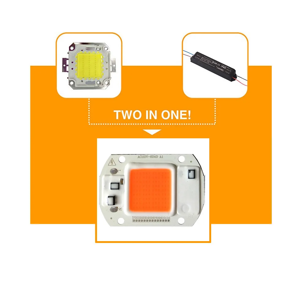 

5pcs/lot 20W 30W 50W LED cob chip 220V 110V full spectrum for diy grow light