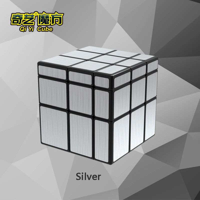 Новый зеркальный куб QIYI 3x3x3 волшебный скоростной серебряные и золотые наклейки