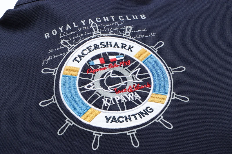 

TACE&SHARK Polo T shirt men 2021 summer commerce fashion botton collar embroidery decoration cotton fabric free shipping