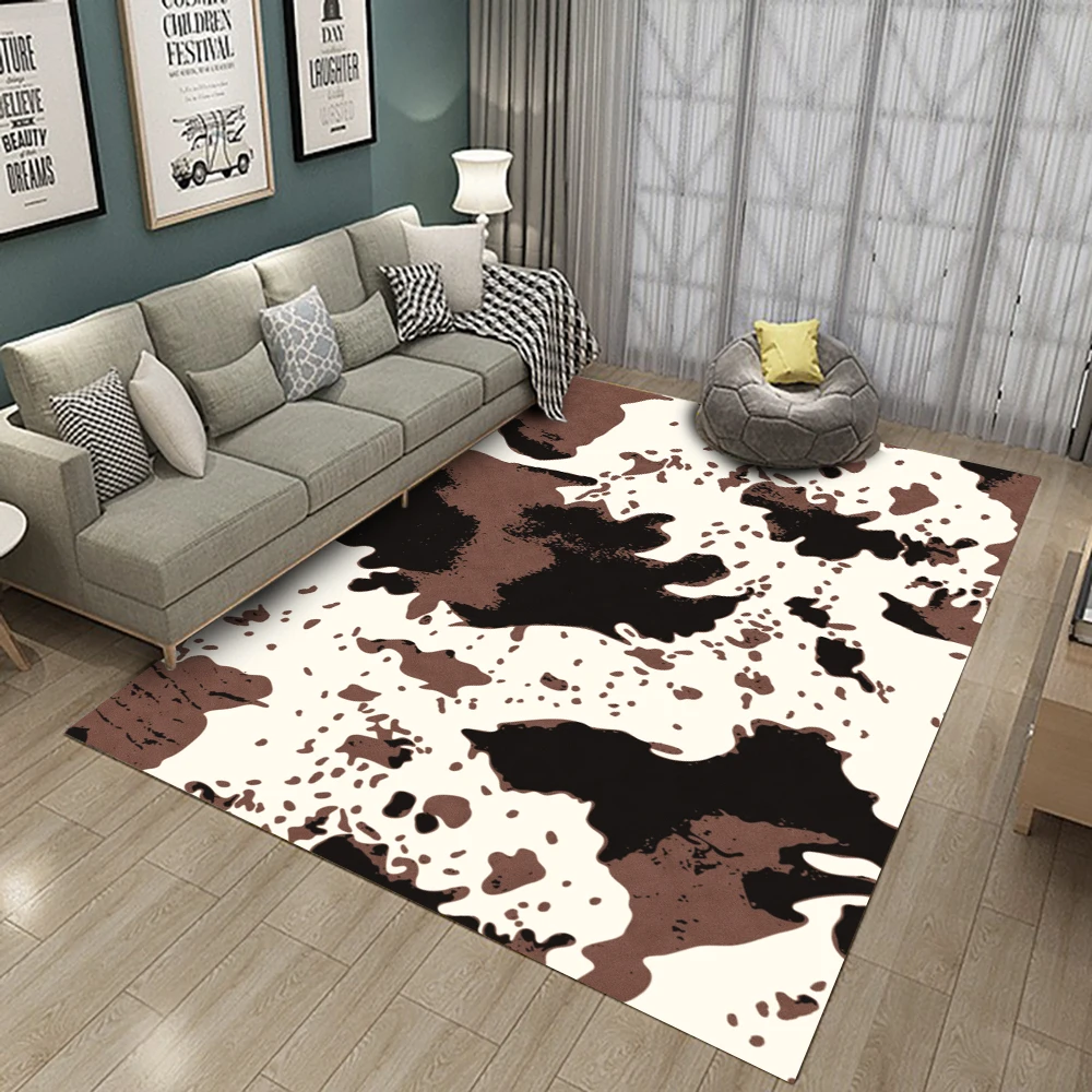 

Promotion Home Carpet Floor Door Rug Decoration Flannel Fashion Area Carpet Cow Style Living Room Carpet Bedroom Room