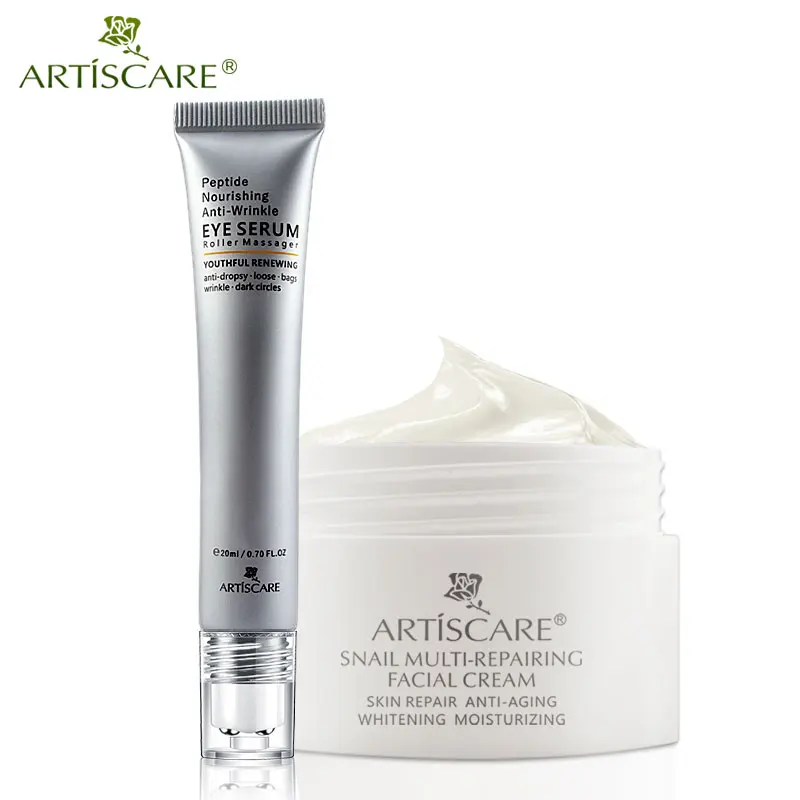 Крем для лица ARTISCARE Snail Repair + Пептидная Сыворотка глаз против морщин сужает поры