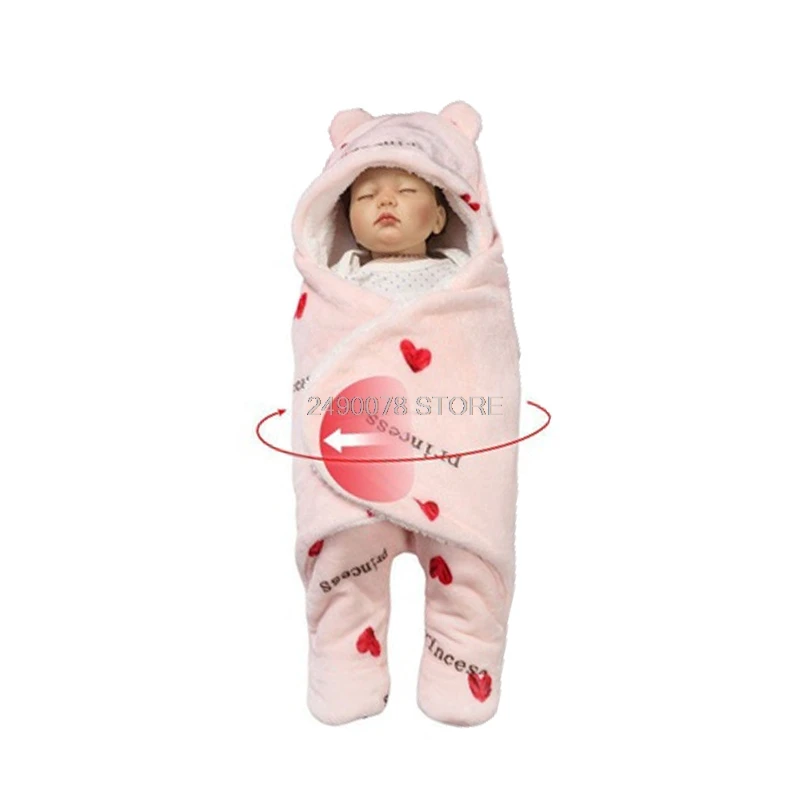 

Baby bedding blanket 0-9month Baby winter blanket wrap double layer fleece baby swaddle baby envelope sleeping bag newborns Gift
