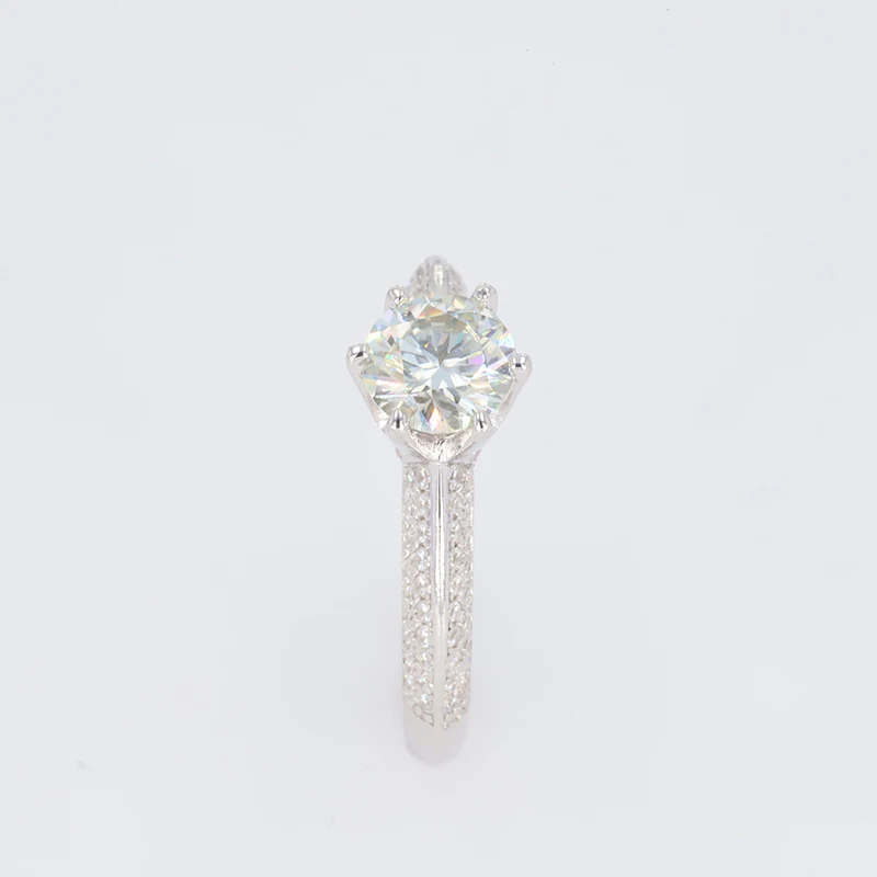 Кольцо из серебра 925 пробы с муассанитом изменяемым размером | Украшения и