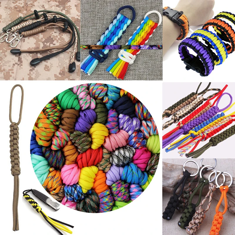 

7pcs Blue Paracord Bracelet Cord Lifeline Parachute Rope Outdoor Survival Safe Rope Set DIY Hand Woven Hiking Accessories 3m