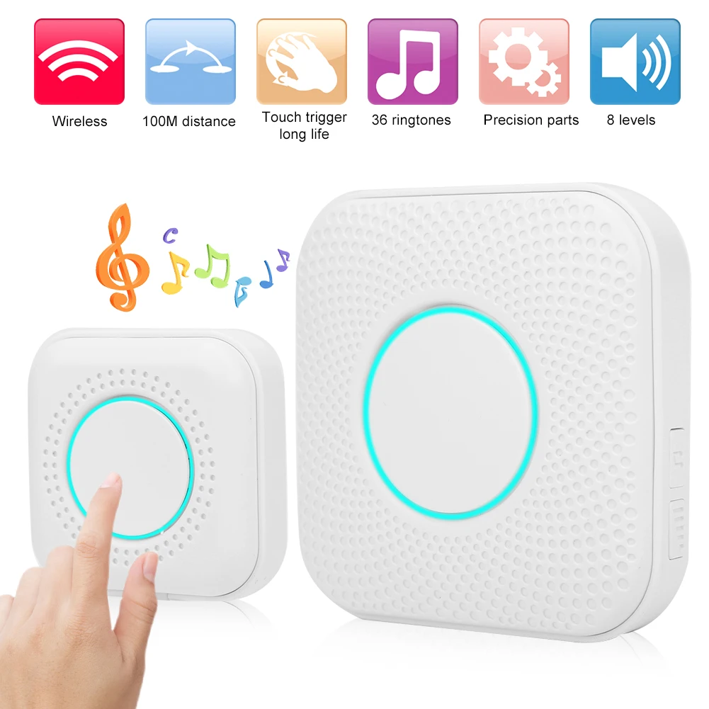 Беспроводной дверной звонок 433 МГц умный музыкальный домашний дальний