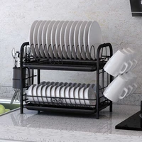 23 tiers dish drying rack holder basket plated iron home washing great kitchen sink dish drainer drying rack organizer black