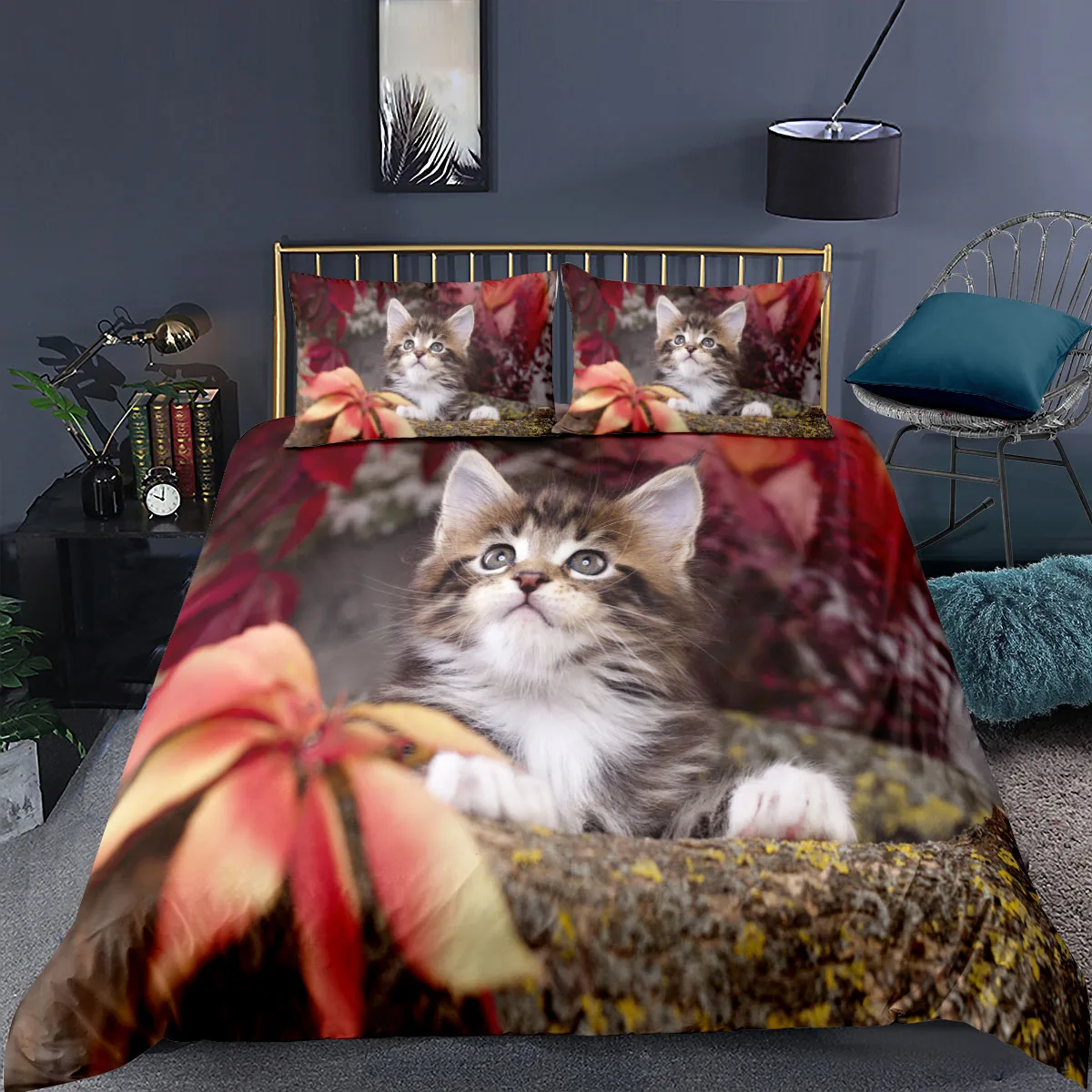 

Cute Cat Bedding Set Pet Animal 3d Duvet Cover For Kids Adults Bedclothes Pillowcase Quilt Comforter Covers