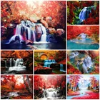 Алмазная 5d живопись сделай сам, пейзаж, водопад, клен, новый продукт, полная Алмазная мозаика, вышивка стразы, узор, украшение, подарок