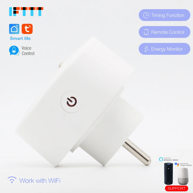 20pcs 16A wifi умная штепсельная вилка французская с монитором питания FR розетка