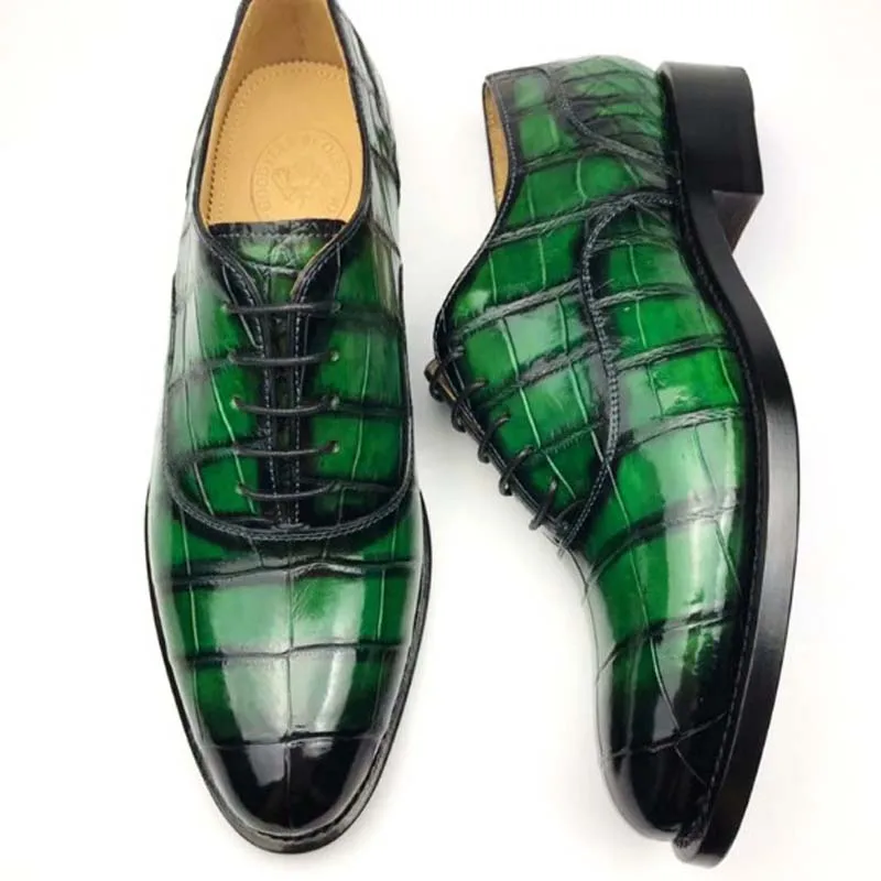 chue Hand-made leather shoes crocodile skin men's business dress men custom-made | Обувь