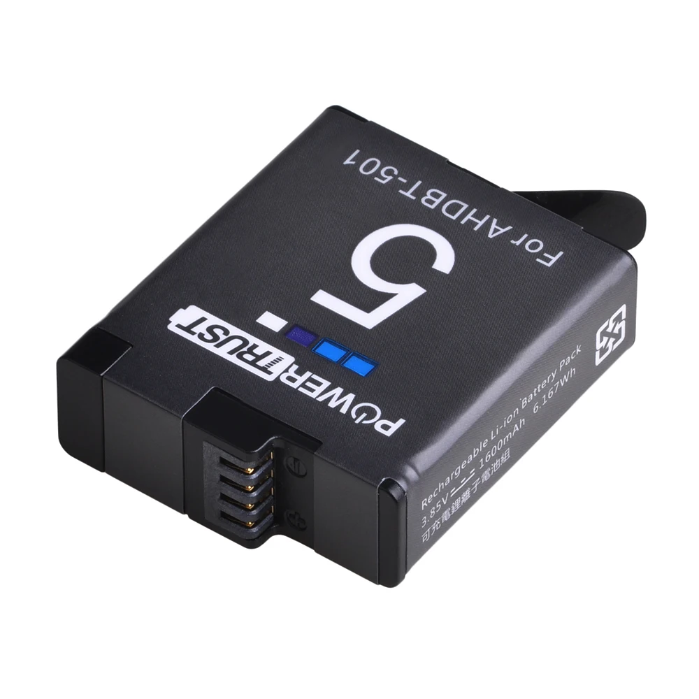Аккумулятор PowerTrust для GoPro Hero 7 hero 6 5 черные аккумуляторы и тройное зарядное