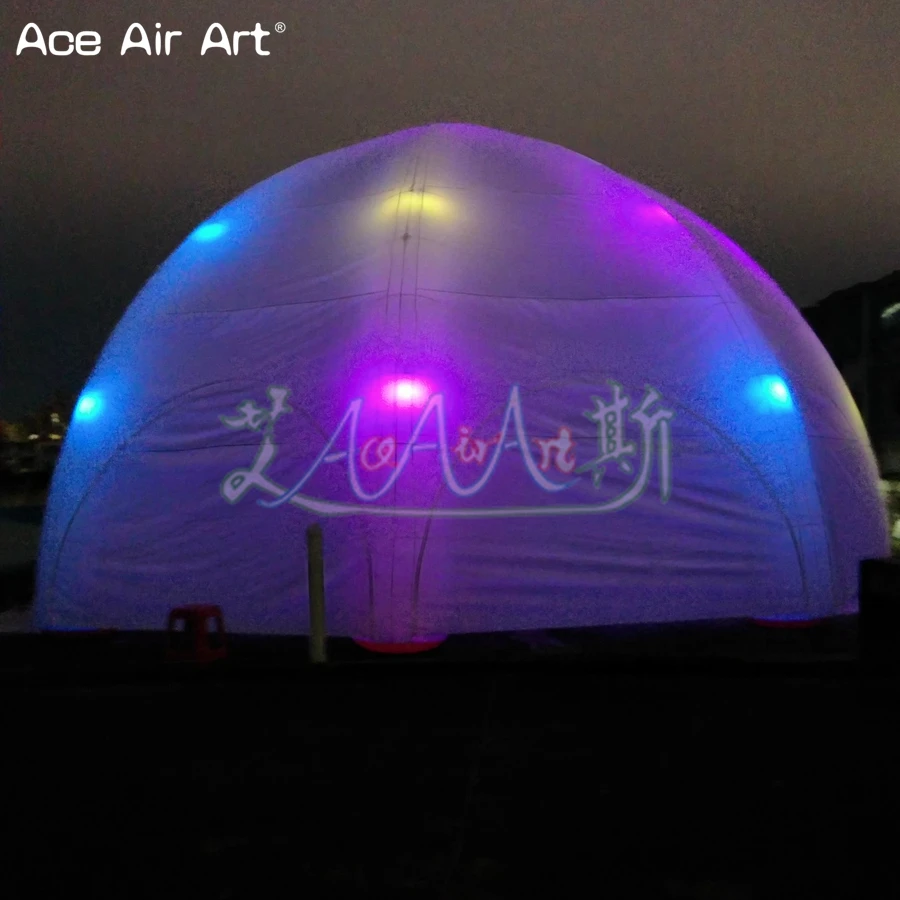 10m diameter LED lights inflatable dome spider marquee tent event gathering station with full cover and removable zipper door | Дом и сад
