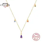 Женское колье-чокер из серебра 925 пробы с разноцветным цирконием