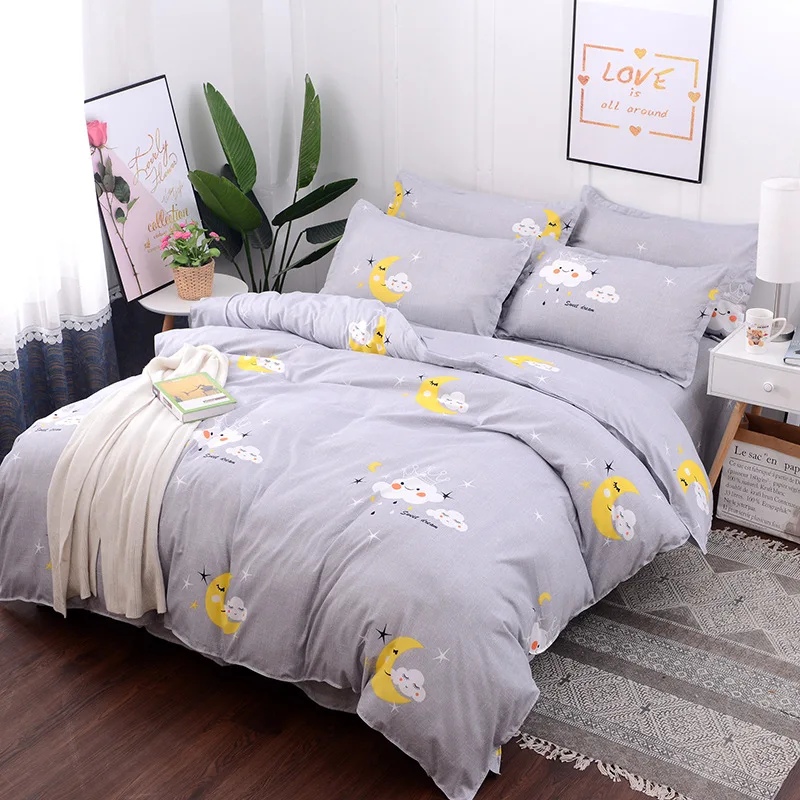 Простой постельное белье розового зеленого цвета с оленем в горошек