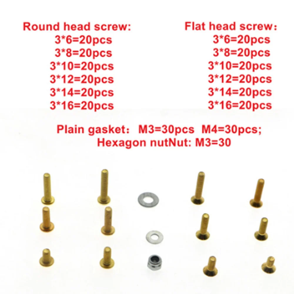 

A1/10 1/8 Model Universal Screw Box Upgrade Golden Screw Aluminum Alloy Set High Quality Screw Kit Good Corrosion Resistance