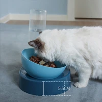 pet supplies cute cat feeder protects cervical spine easy clean cat drinking fountain dog food bowl automatic water supply