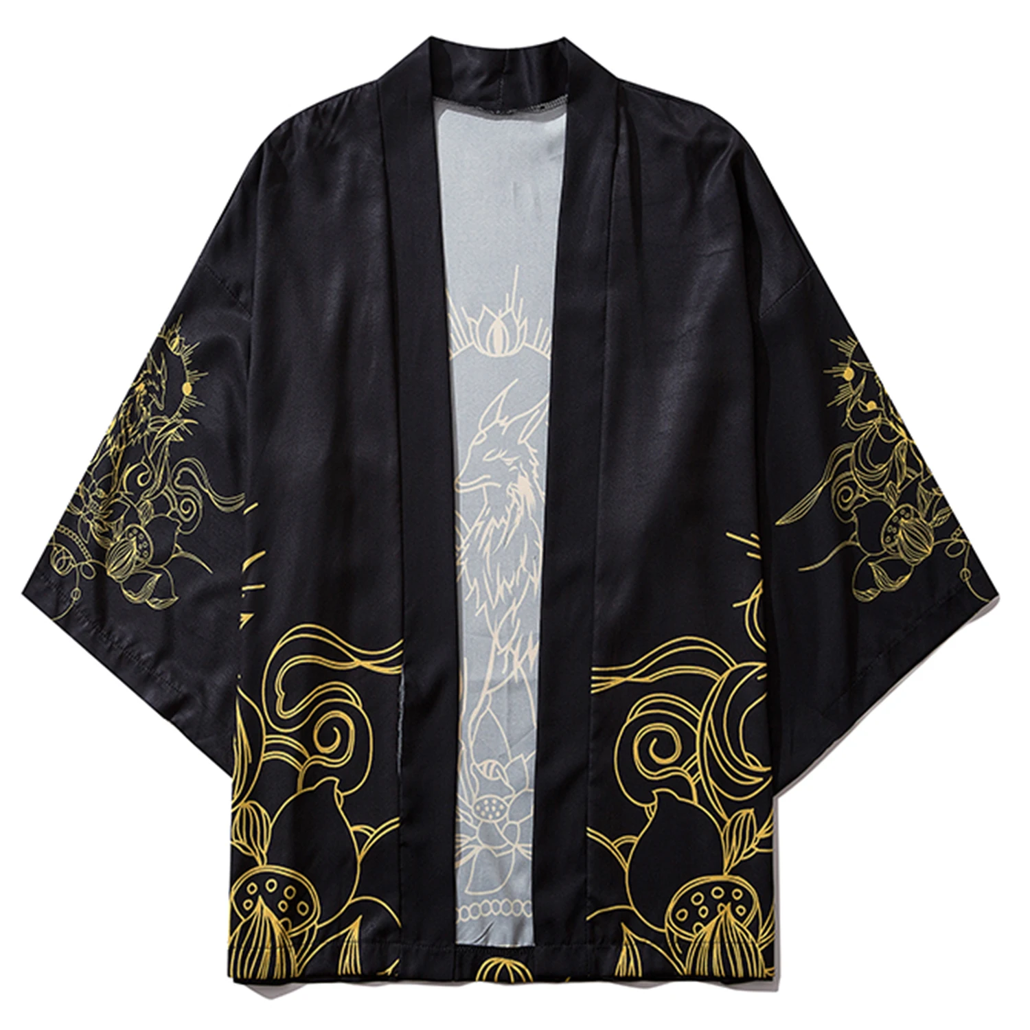 Фея с принтом лисой Японская Кимоно сорочки пальто 2020 в стиле хип хоп мужские