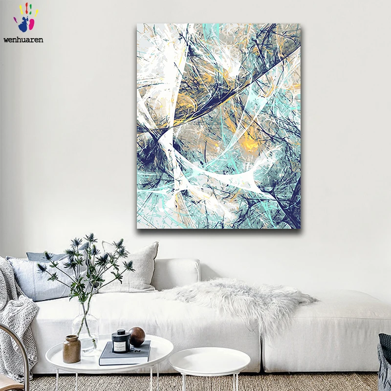 Diy краски по номерам картина живопись с комплектами Абстрактная Гостиная