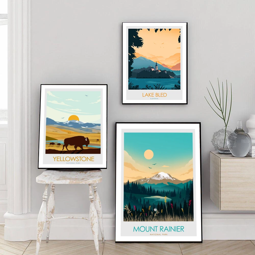 

Nature Oil Painting Landscape Wall Art Canvas Painting Nordic Posters and Prints Decor Sunset Picture Modern Home Decoration