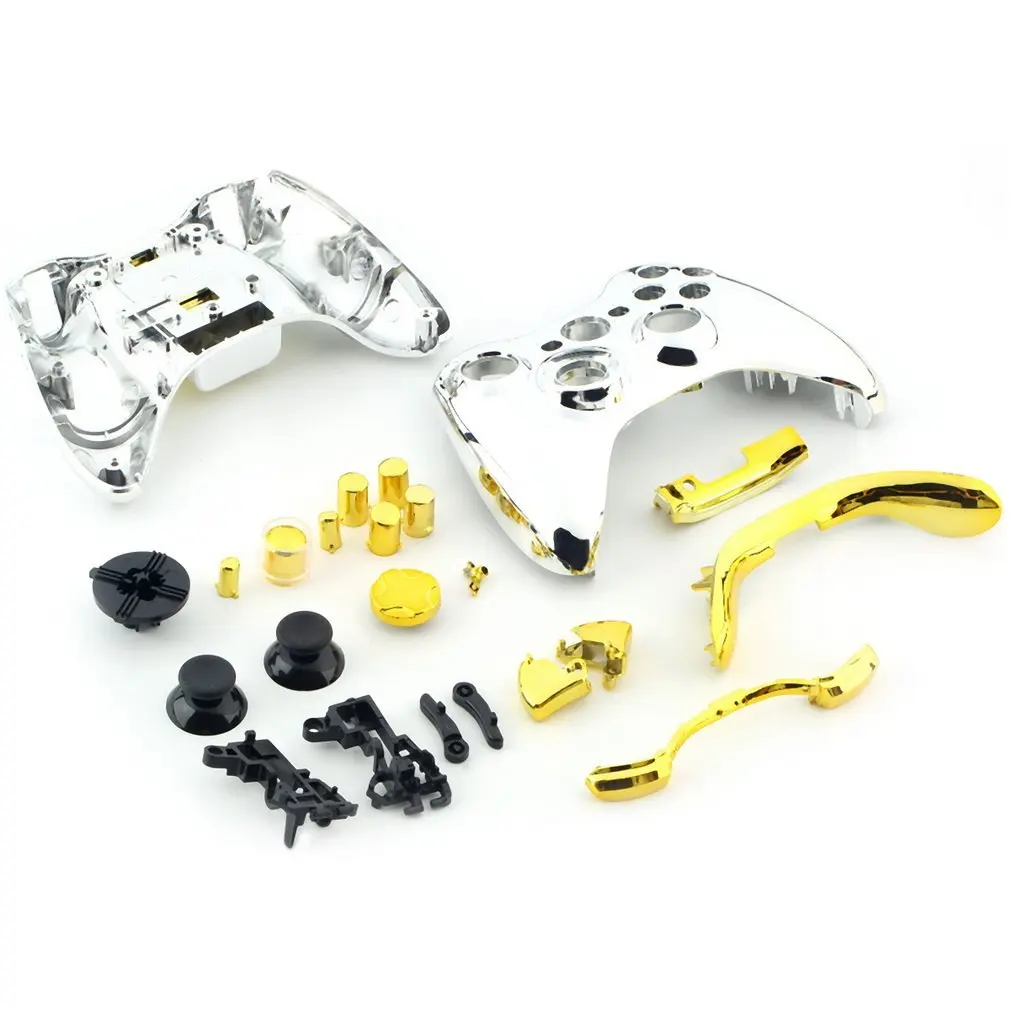 Пользовательский хромированный Серебряный чехол контроллера для Xbox 360 корпус с