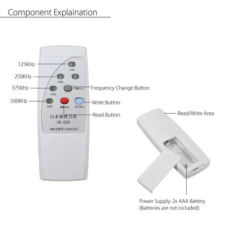 Считыватель и записывающий брелок RFID EM4100 tk4100 125 кГц EM4305/t5577 | Безопасность защита