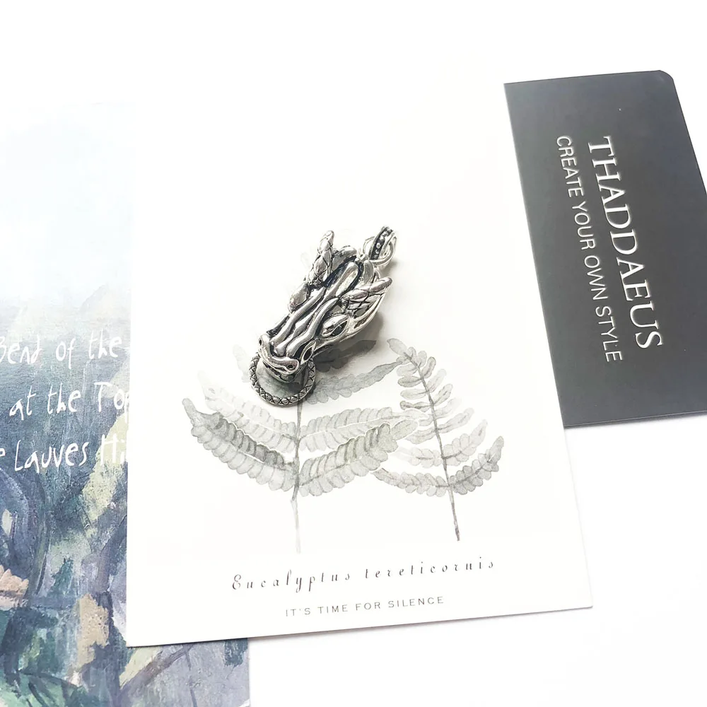 Клык дракона панковские шармы перевозчиков 925 стерлингового серебра в форме