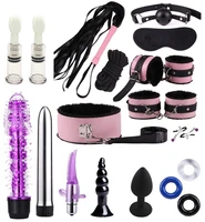 bdsm bondage set sex toys for couples blindfold handcuffs rope whip mouth gag nipple clamp butt plug vibrator adult games