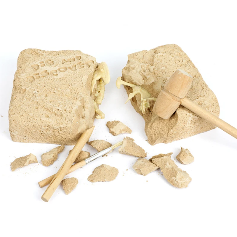 Comitok-Kit de excavaci&oacute;n de dinosaurios para ni&ntilde;os, juguete educativo de excavaci&oacute;n de huevos de dinosaurios, modelo de esqueleto de ensamblaje, modelo PR49-3