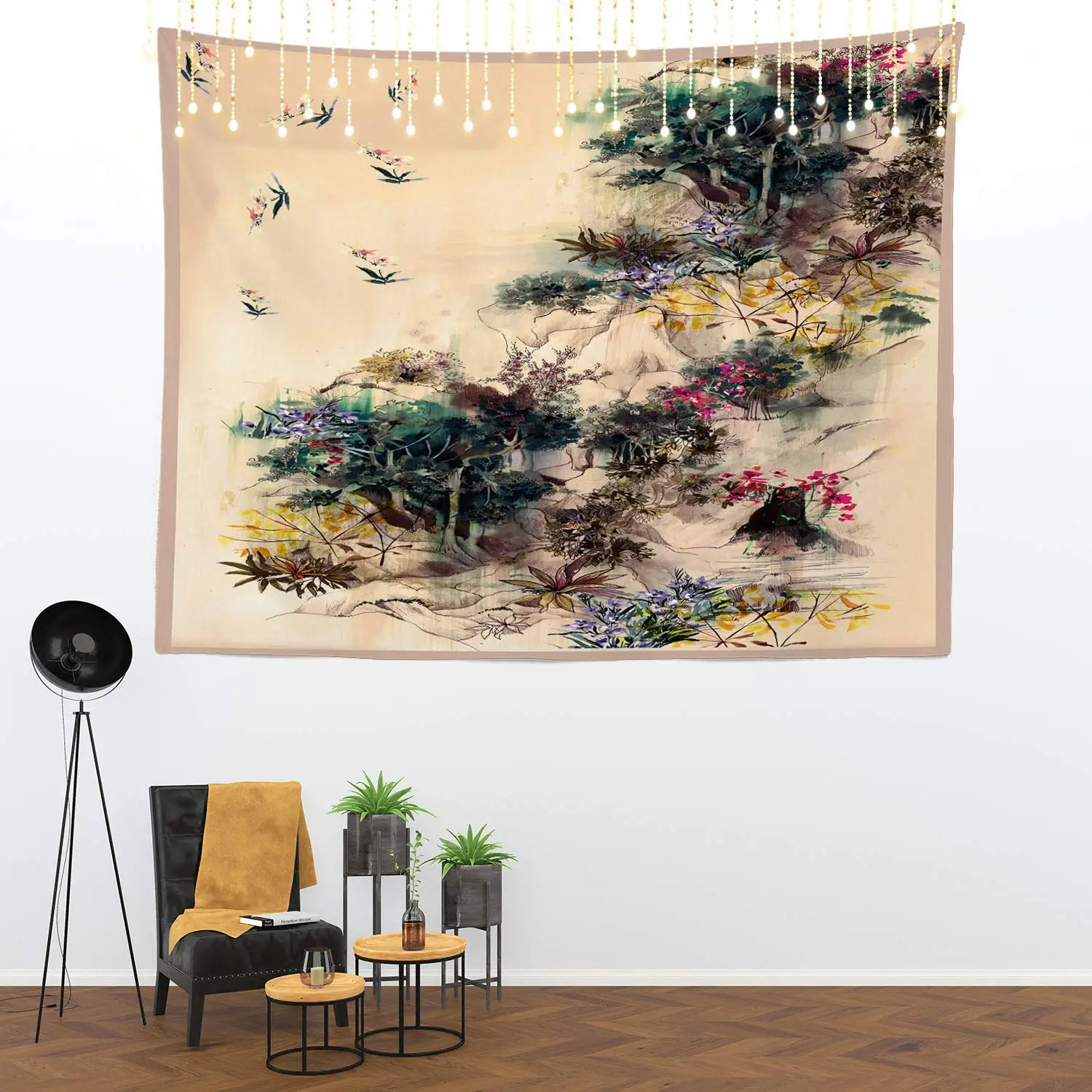 Зелёный гранж-деко настенный подвесной психоделический гобелен украшения для