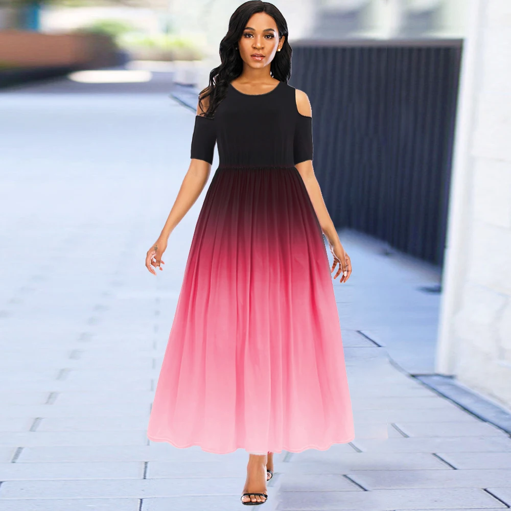 Женское платье трапециевидной формы с круглым вырезом длиной до щиколотки