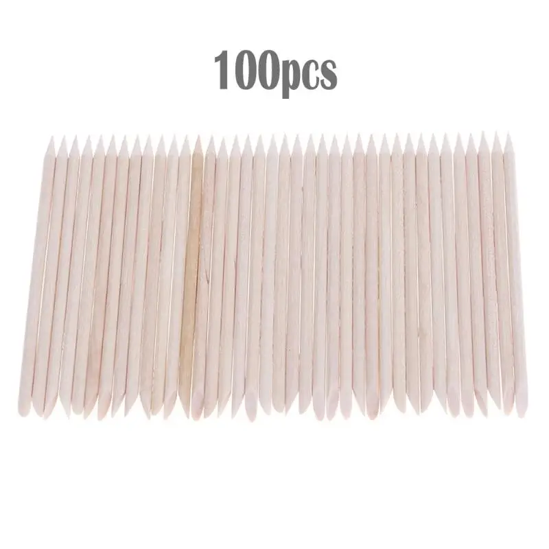 

100pcs Nail Art Cuticle Pusher Remover Nail Art Design Orange Wood Stick Sticks Cuticle Pusher Died Skin Remover Manicure Tool