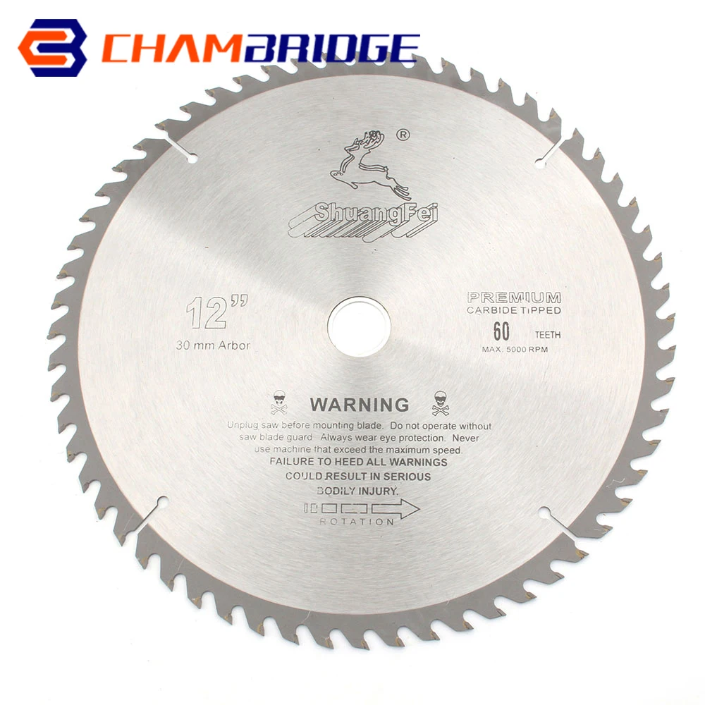 Диск твердосплавный для циркулярной пилы TCT 300 мм 12 дюймов дерева и алюминия
