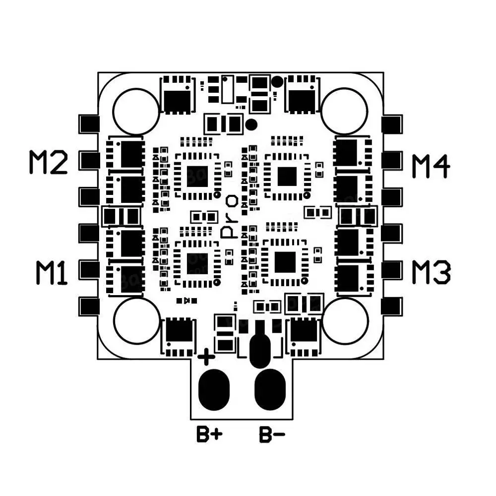 Hobbylan 4 в 1 15A 2-4S Blheli_S Dshot600 бесщеточный ESC для радиоуправляемого дрона FPV Racing 20x20mm |